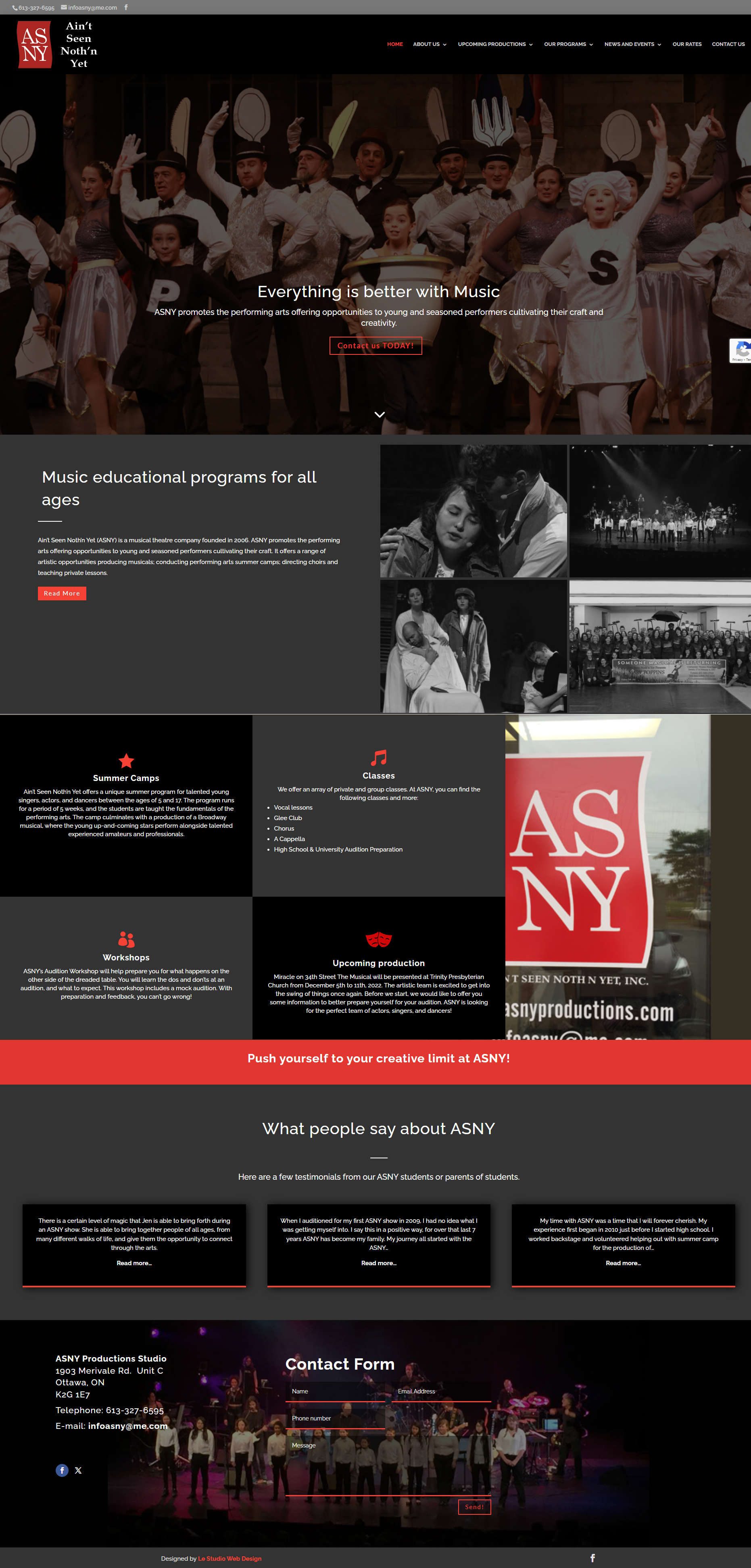 Le Studio Webdesign - Portefeuille d'ASNY Productions