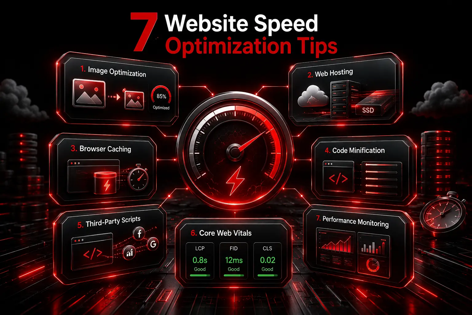 7 conseils pour optimiser la vitesse de votre site web Sept conseils pour optimiser la vitesse d'un site web, notamment l'optimisation des images, la mise en cache, les Core Web Vitals et le suivi des performances.